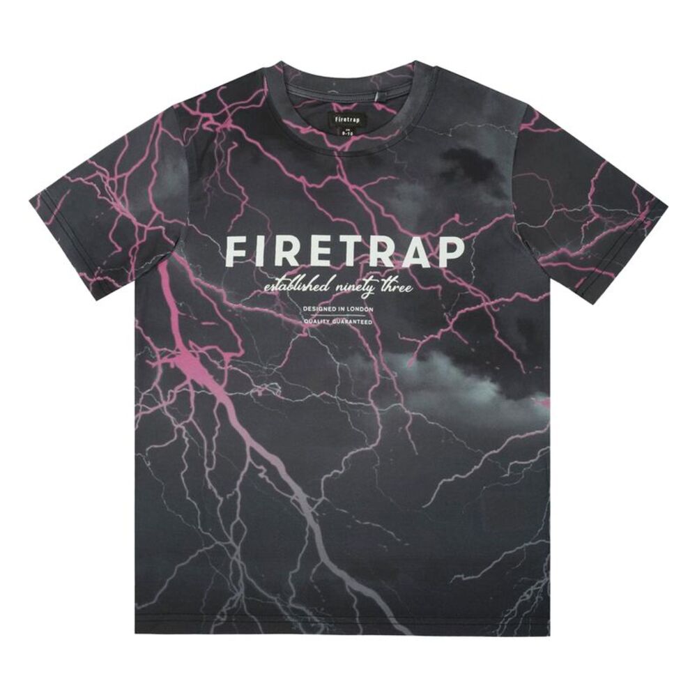 Firetrap Boys Sub All-Over Print T-Shirt / Light Pink